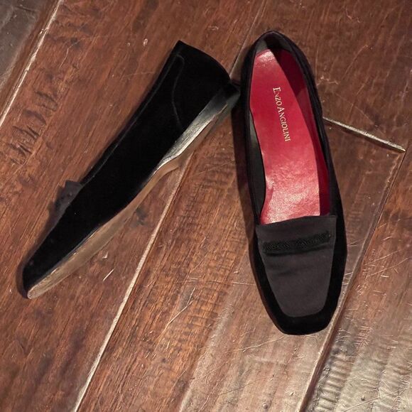 Enzo Angiolini Womens Black Velvet Square Toe Slip On Loafer Shoes Size 8.5 M - Picture 5 of 10